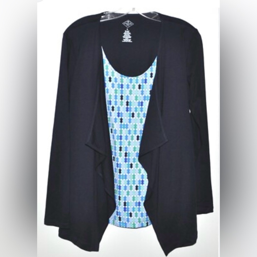 ST. JOHN’S BAY pullover long sleeve cardigan w/ tank top one piece office size L